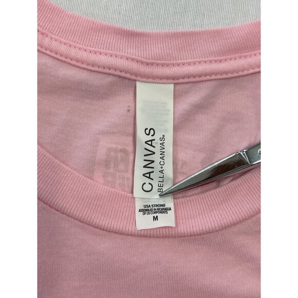 Dolly Parton Graphic Tee Womens M Pink Cotton Crewneck Short Sleeve Canvas + Bel - Picture 10 of 11